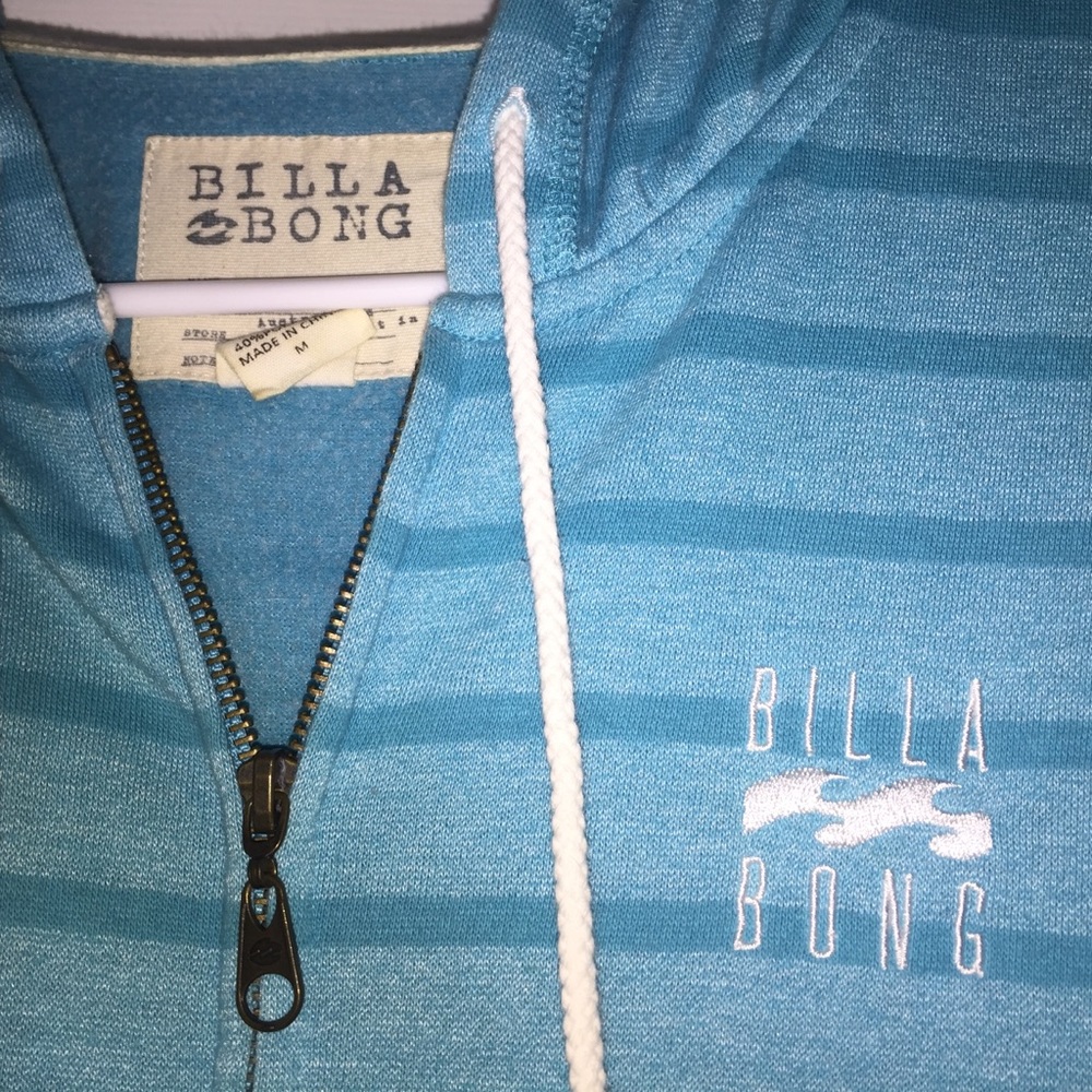 Billabong | blue striped zip up hoodie jacket